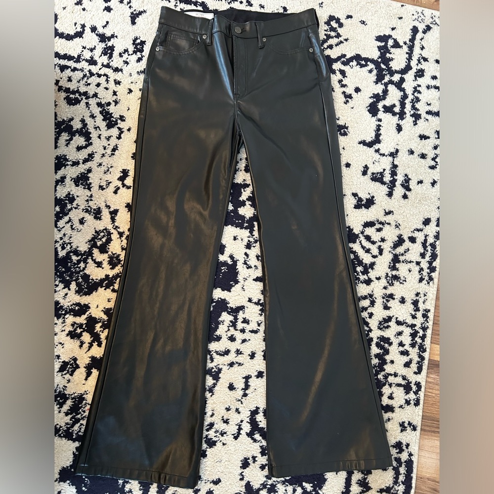 Gap 70's high rise flared vegan leather pants